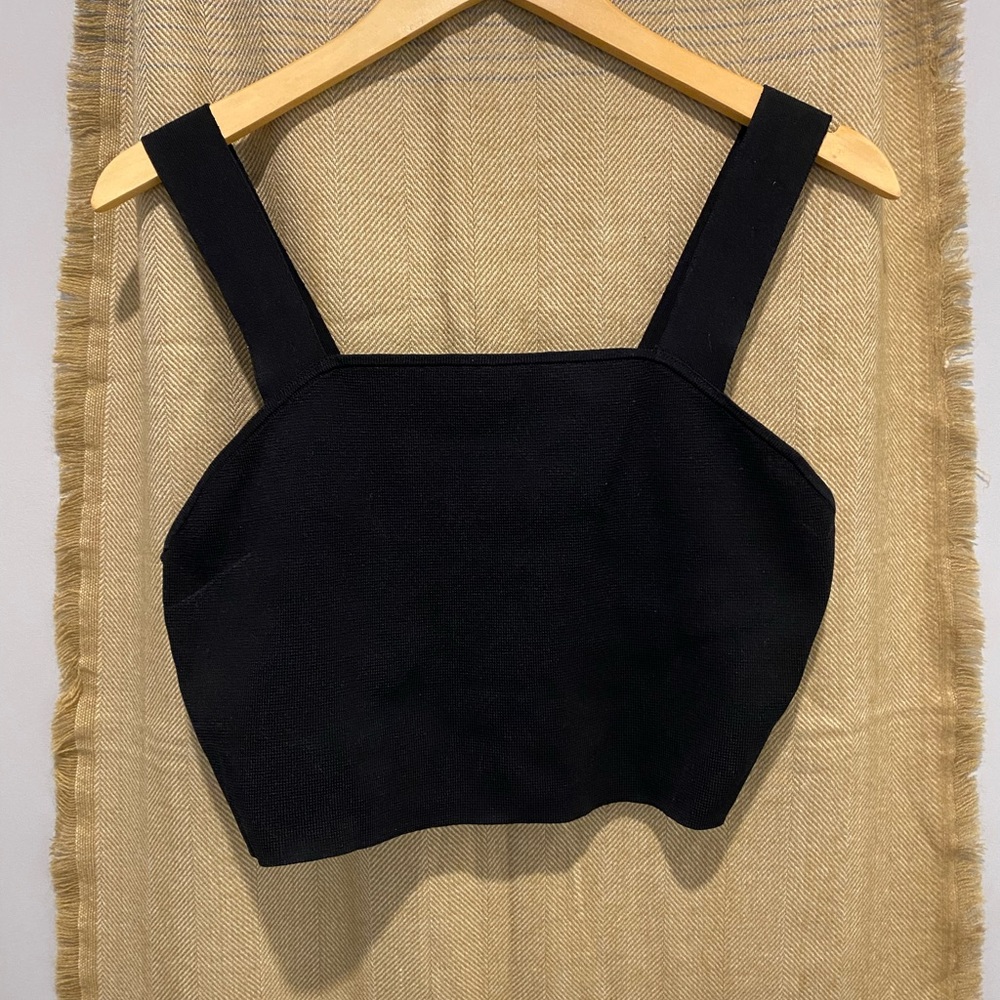 NWT Strapped Stretch Halter Top by H&M in Black - Womens L
